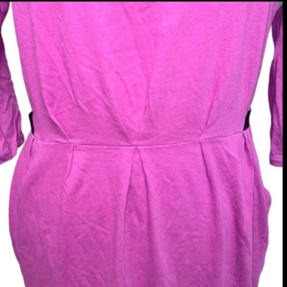 Vans Magenta Women’s Large Skater Midi Dress 3/4 Sleeve w Waist Ties - Picture 4 of 8